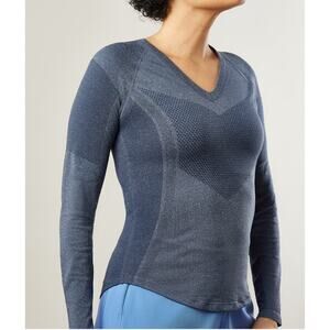 Go Clove Women's Women's Featherlite™ V-Neck Underscrub - Heather Navy - Size S